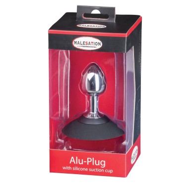 MALESATION Alu-Plug with suction cup small, chrome